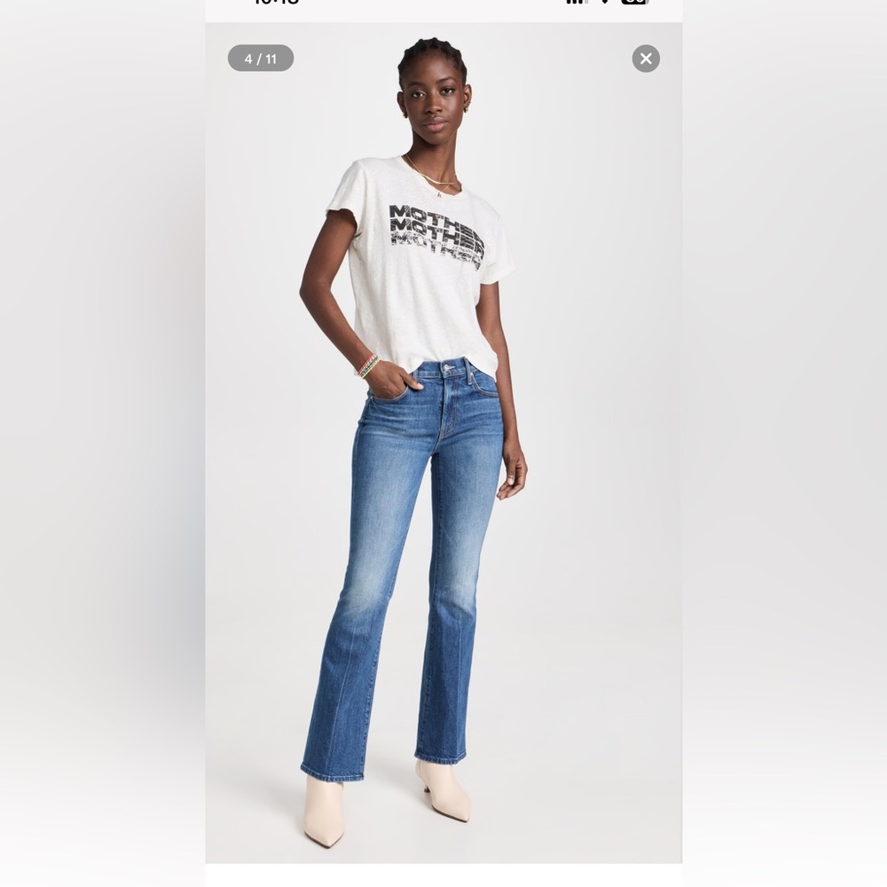 Mother Jeans Womens Size 28 Blue The Weekender Flare Superior Denim Mid Rise